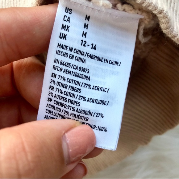 American Eagle Shimmery Pink Striped Sweater - Picture 4 of 5